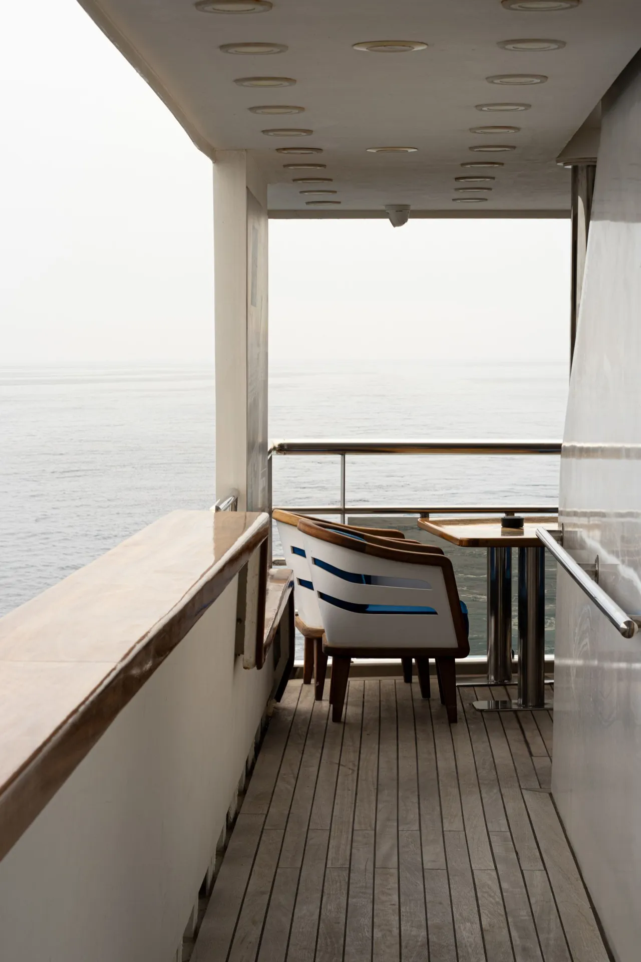 Seating on a yacht deck overlooking the sea